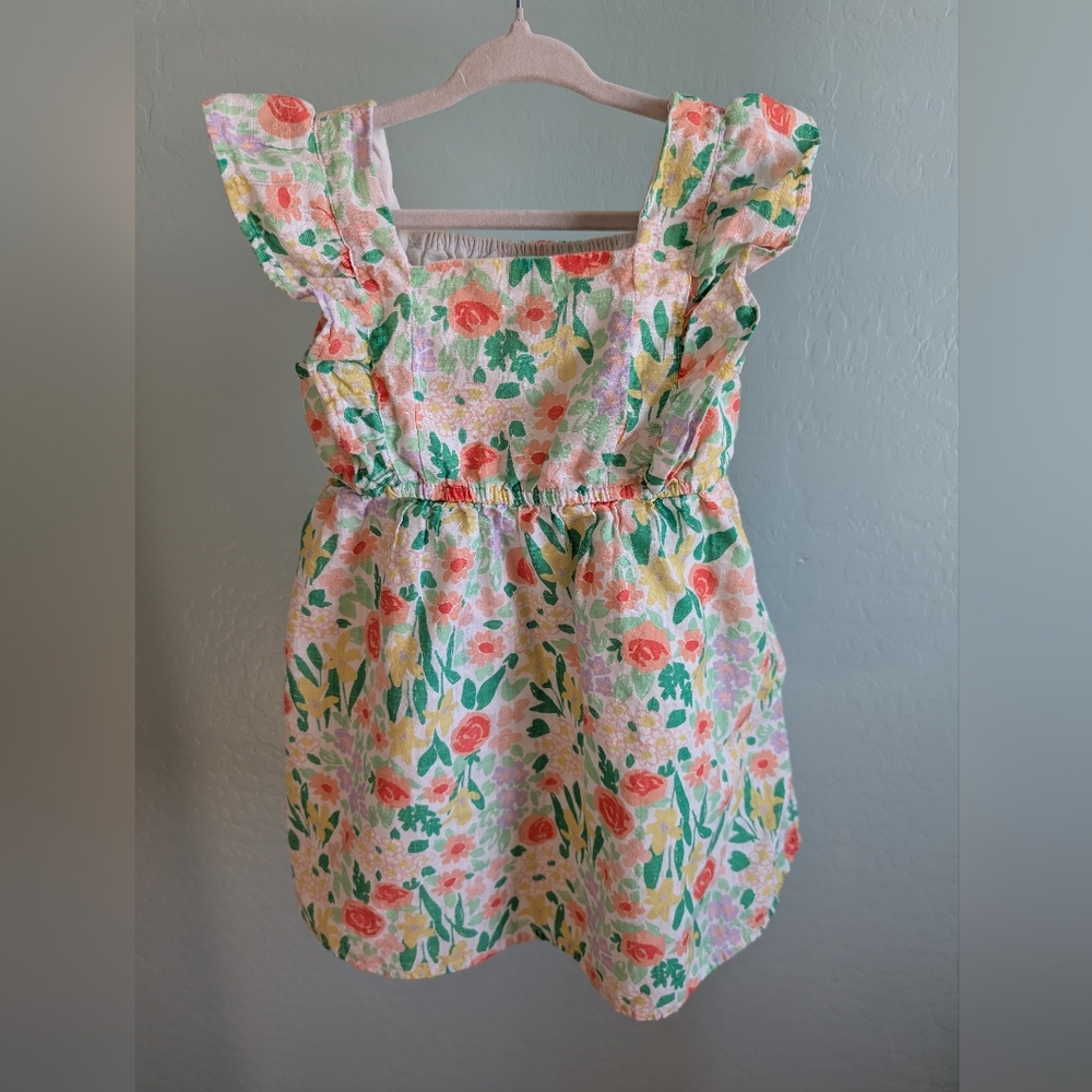 Cat & Jack Floral Ruffle Dress - Pink, Green, Yellow